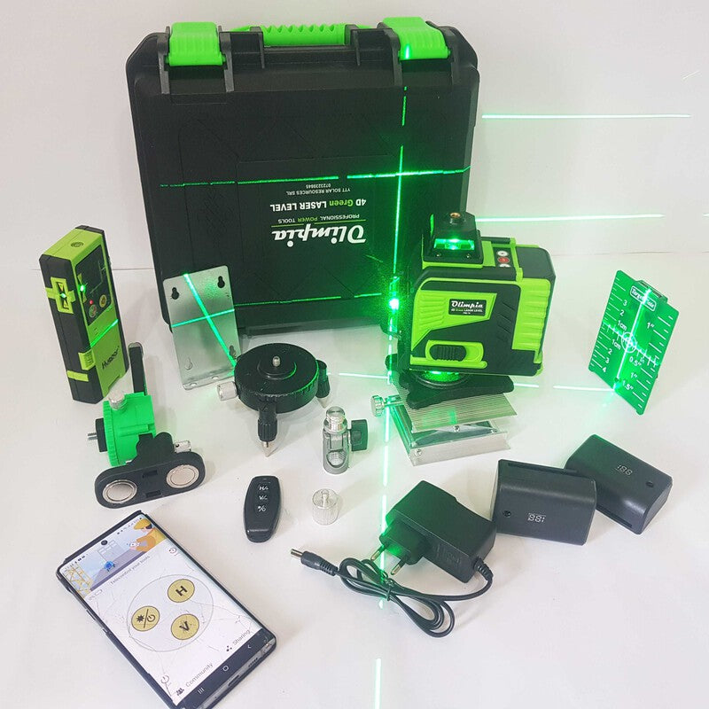 Nivela laser OLIMPIA 4D 16 linii, 2 baterii MOD PULSE TR GRATIS Nivela laser OLIMPIA 4D 16 linii, 2 baterii MOD PULSE TR GRATIS